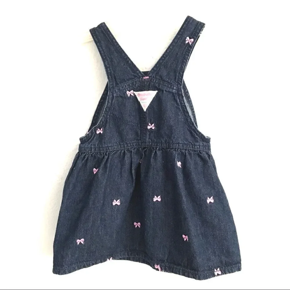 OshKosh B’Gosh overalls pink bow denim dress 3T‎